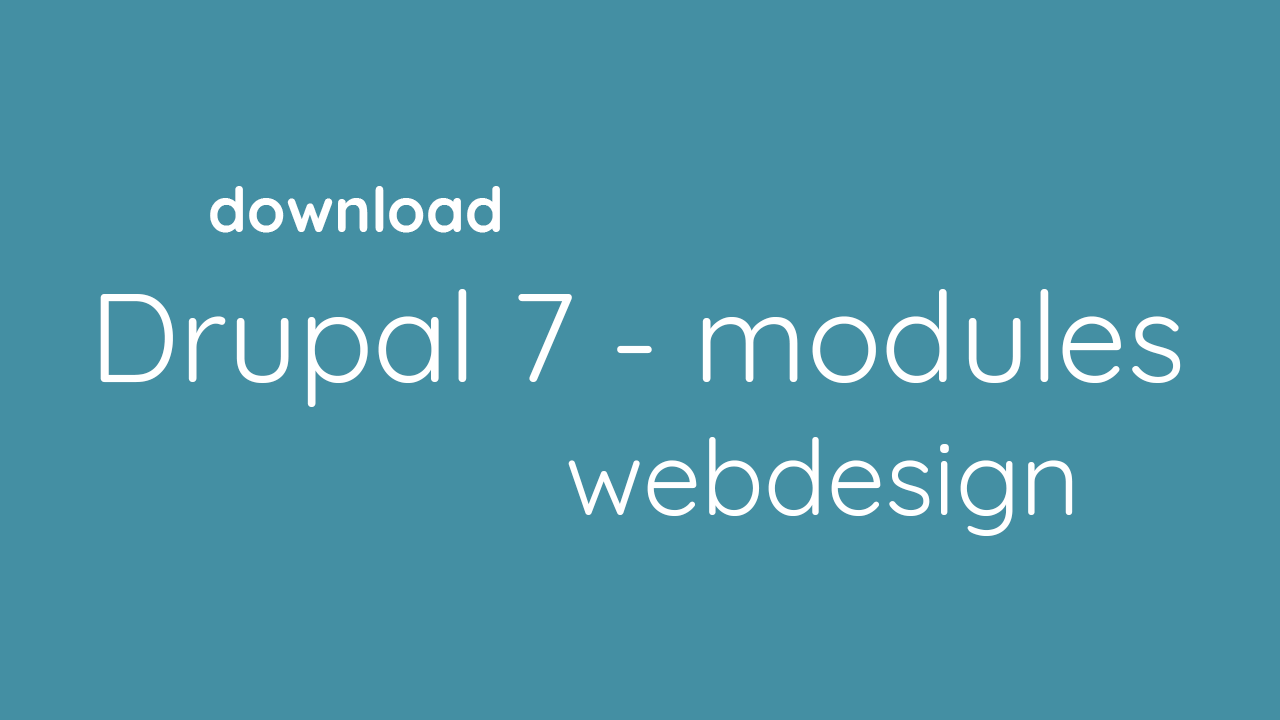 Drupal 7 - modules